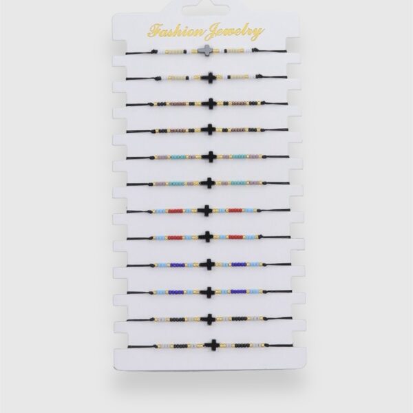 Pulsera Hilo Cruz Negra