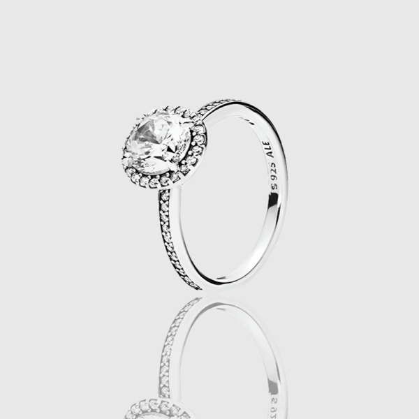 Anillo Compromiso Circular Con Banda Zirconia Plata 925