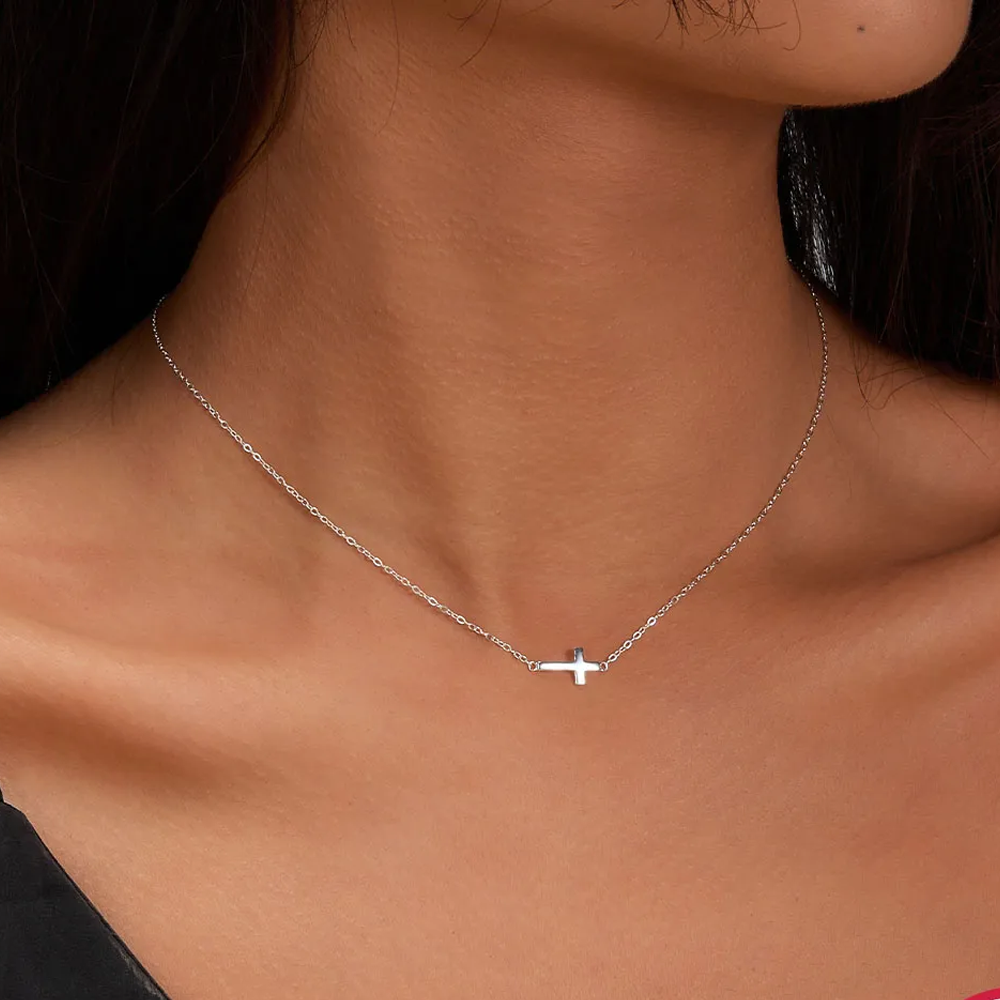 Collar Mini Cruz Plata 925 - Imagen 2