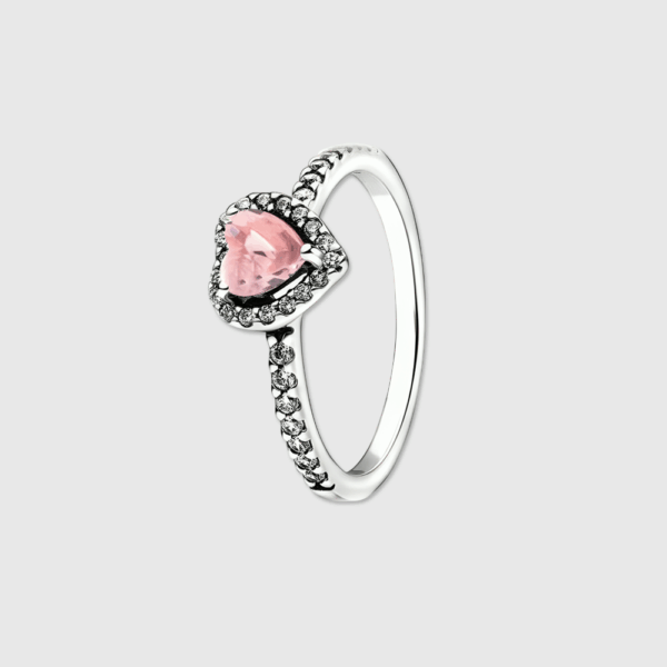 Anillo Corazon Rosa plata 925