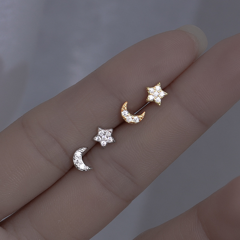 Topito Estrella y Luna Plata 925 - Imagen 2