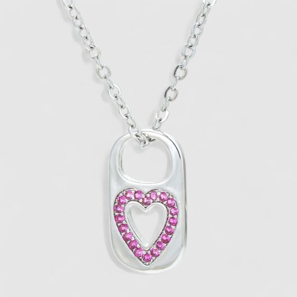 Collar Soda Cap Corazon Plateado