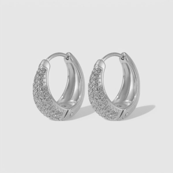 Zarcillos de Zircon Basicos Plateados