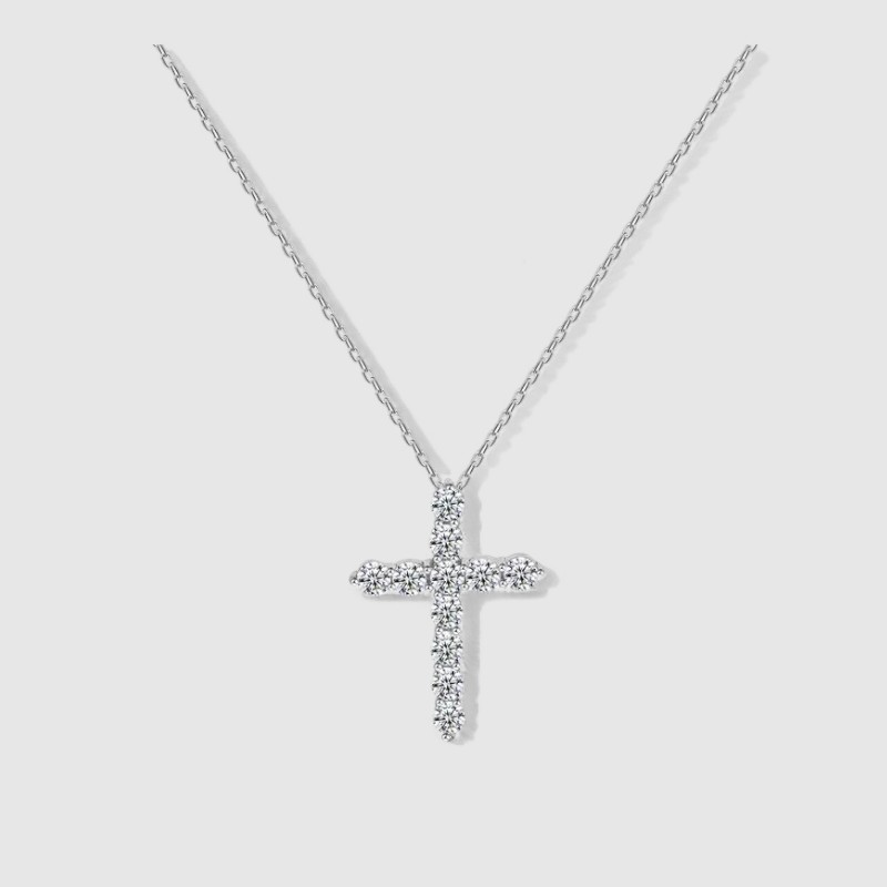 Collar Cruz de Zircon Plata 925