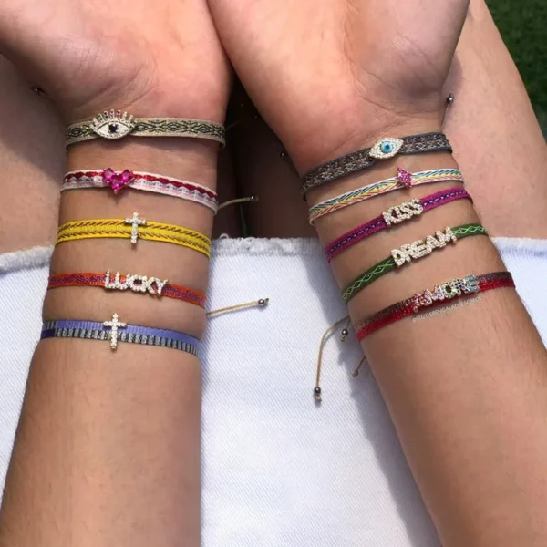 Pulseras Tejidas Con Dije Pasador