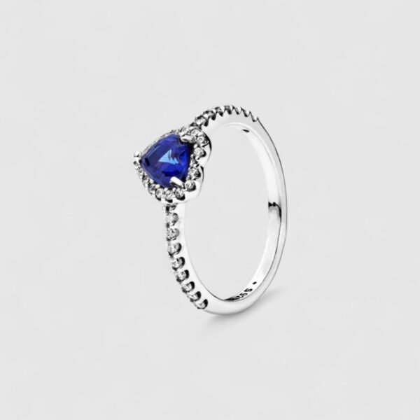 Anillo Corazon Azul Plata 925