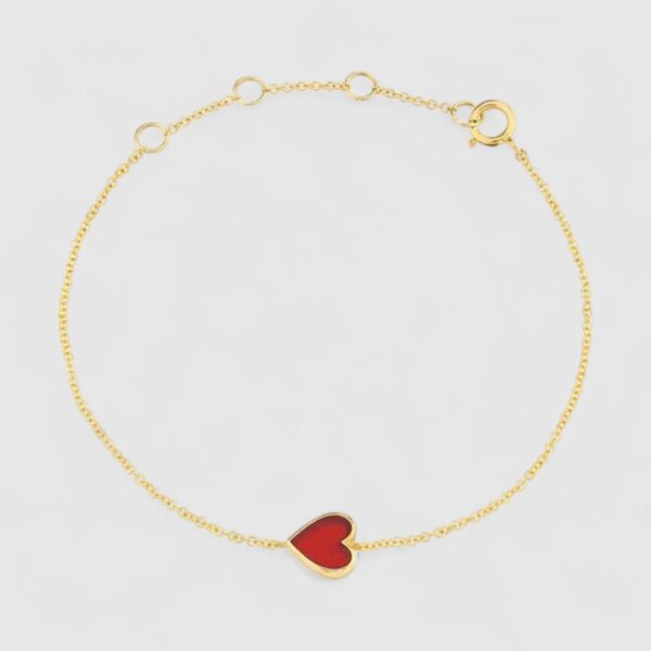 Pulsera Corazón Rojo Plata 925