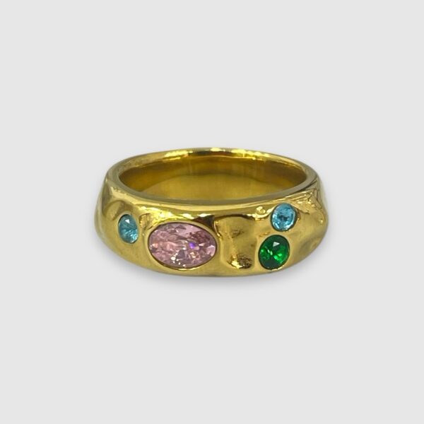 Anillo gemas de colores
