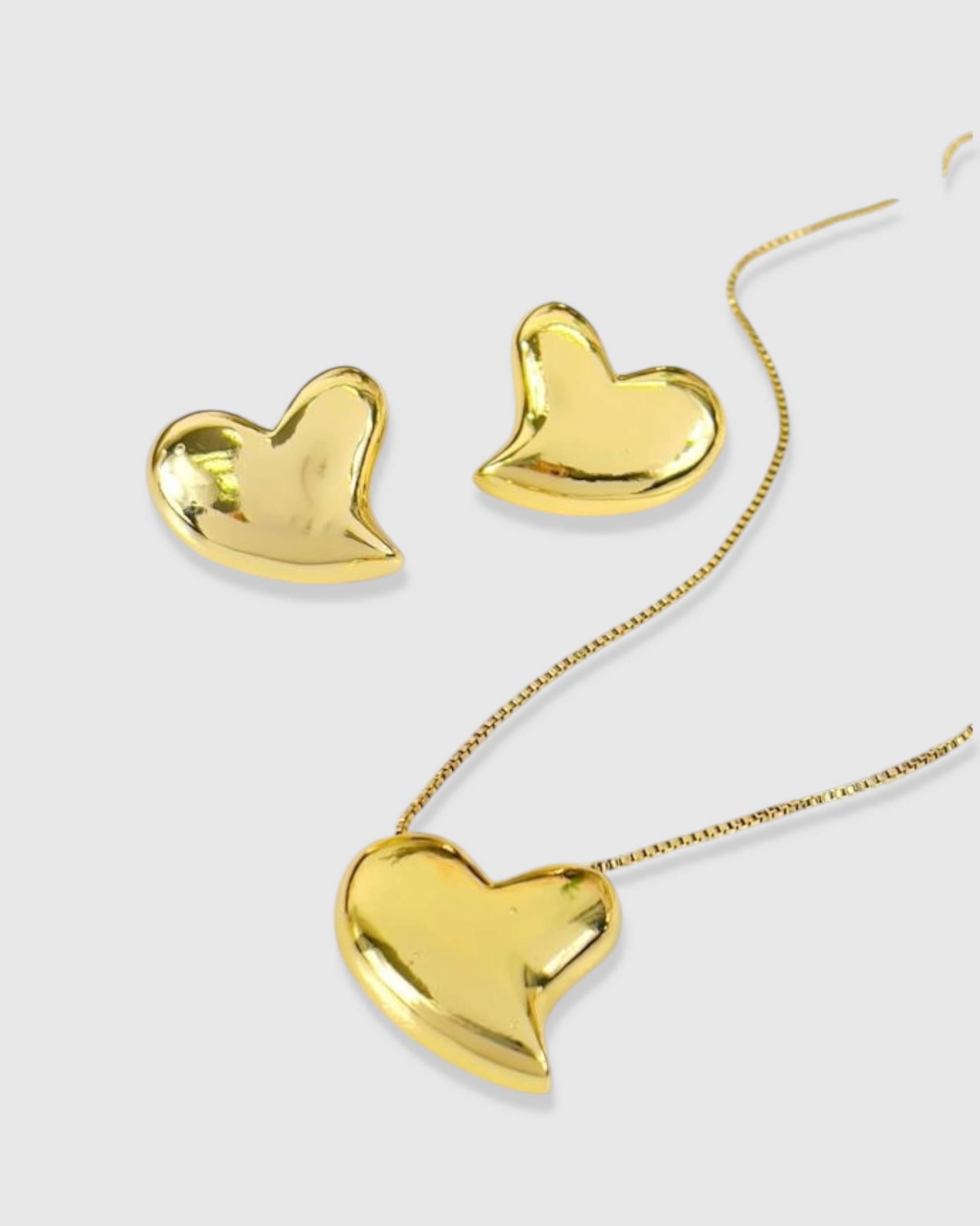 Set Zarcillos + Collar de Corazon