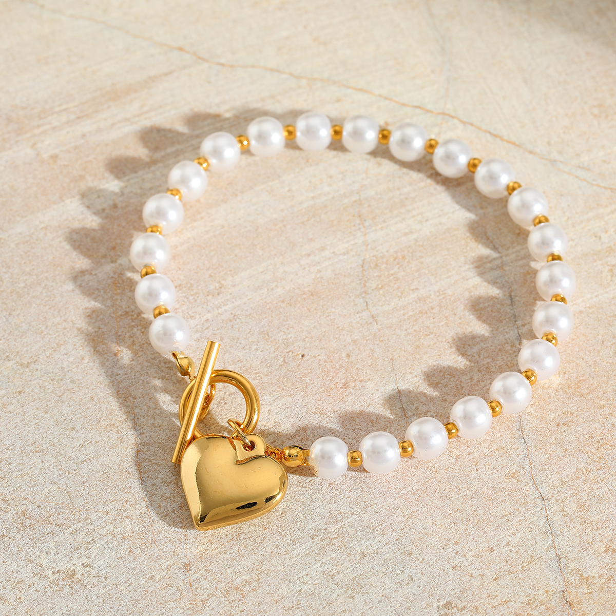 Pulsera de Perlas con Corazon