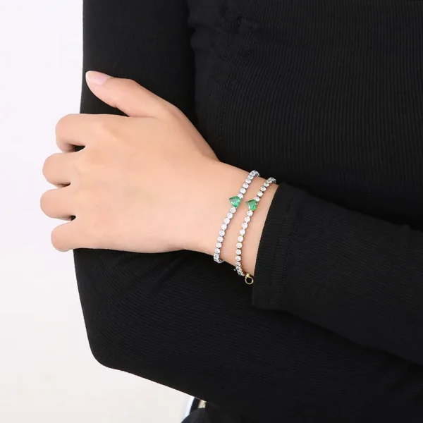 Pulsera Zirconia con Corazon Diamantado