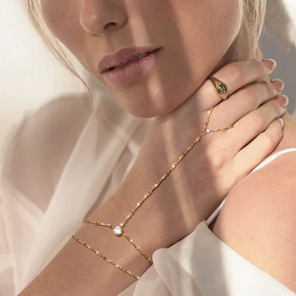 Handchain Doble con Punto de Luz