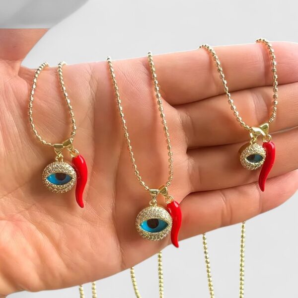Collar devil Eye + Cornicello