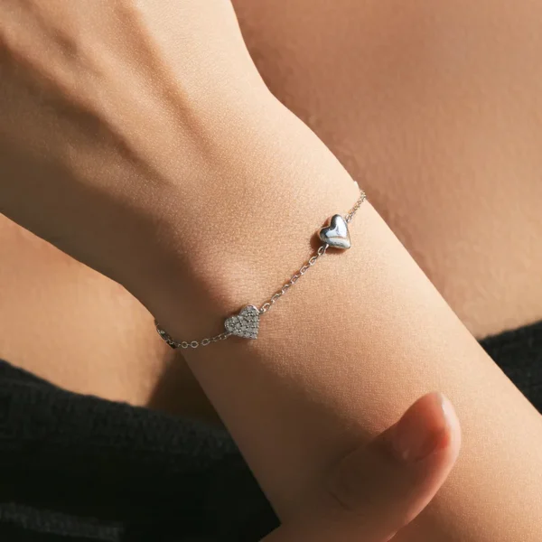 Pulsera Multi Hearts Plata 925