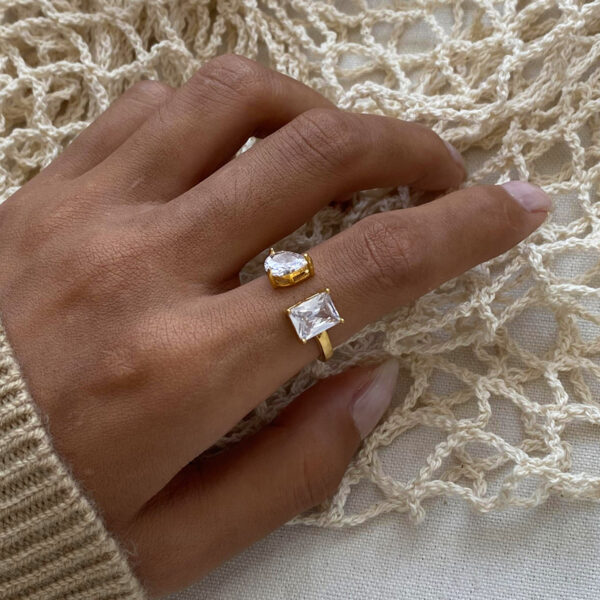 Anillo Doble Cristal