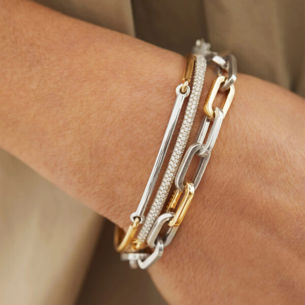 Pulsera Bicolor De Eslabón Maxi