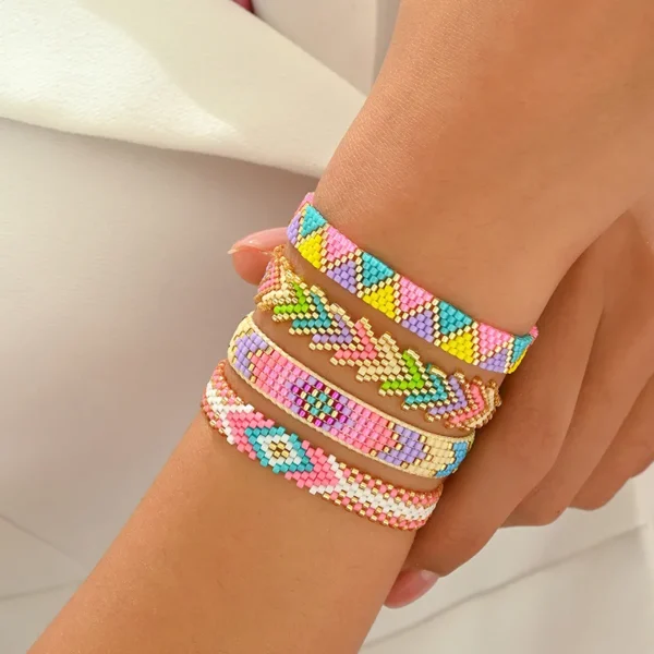 Pulseras Miyuki Set Rosado