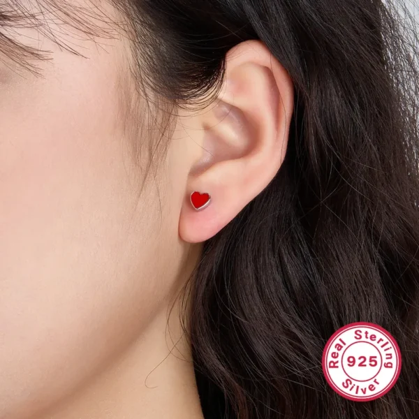 Zarcillo Red Heart Plata 925