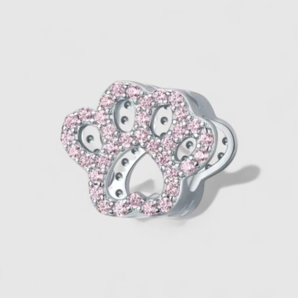 Charm "Pink Zircon Dog Paw"