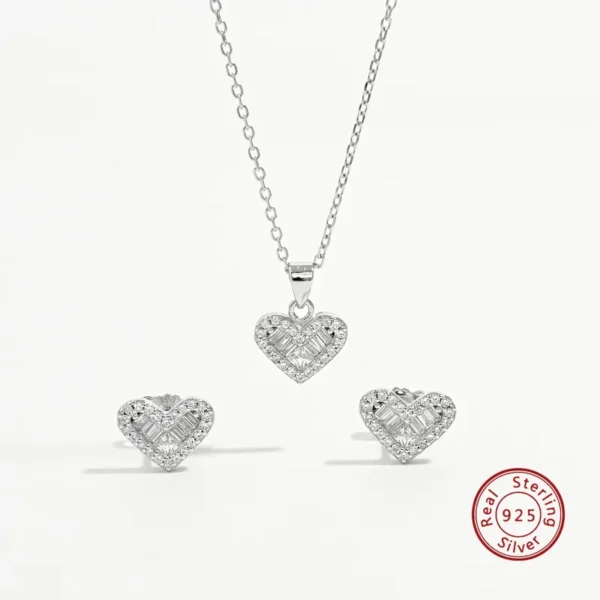 Set Topito+ Collar Corazon Plata 925
