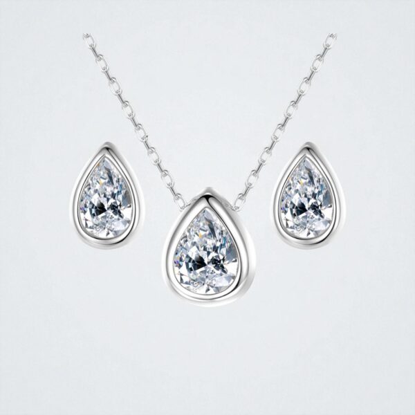Set Collar+Topitos Gota Plata 925