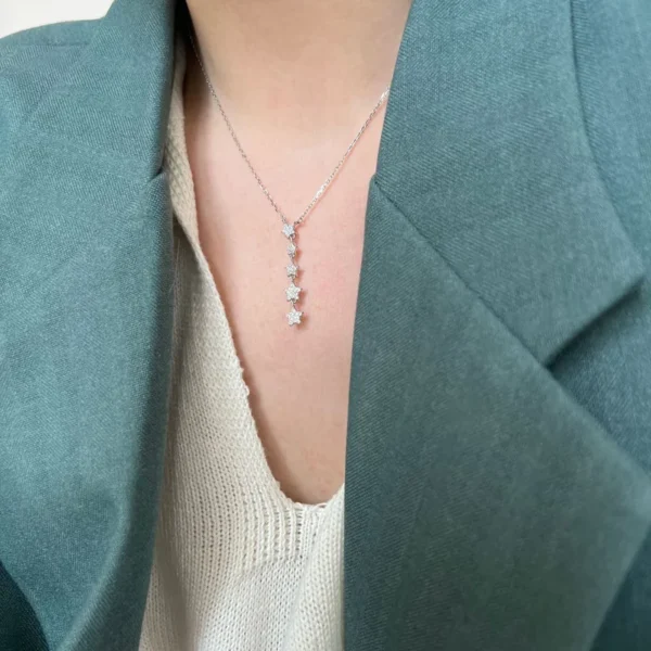 Collar Corbatin de Estrellas Plata 925