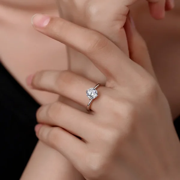 Anillo Compromiso Moissanita Ajustable Plata 925