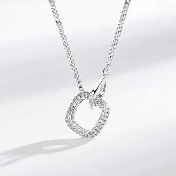 Collar Cuadros Entrelazados Plata 925