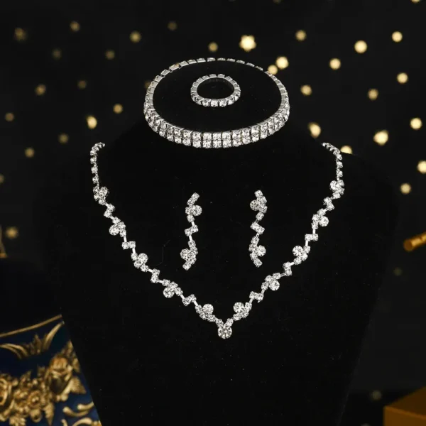 Set Gala Collar+Pulsera+Anillo+Zarcillos