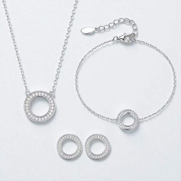 Set Topitos+Collar+Pulsera Plata 925