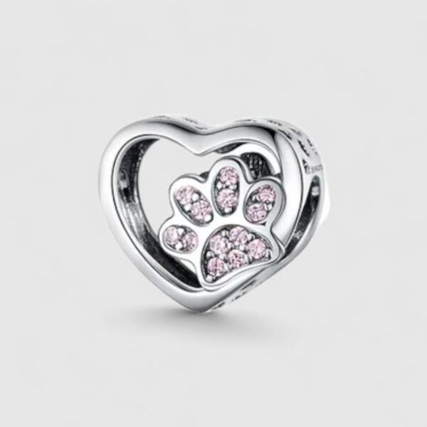 Charm "Pink Paw" Plata 925