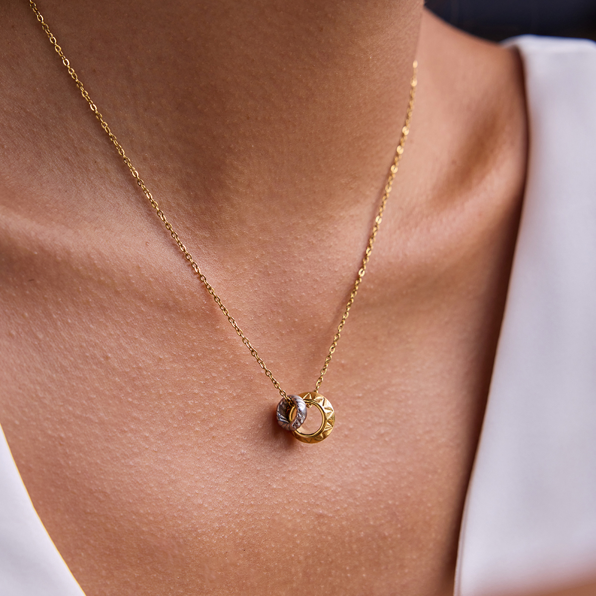 Collar Doble Rueda Bicolor