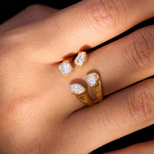 Anillo Piedras Geometricas