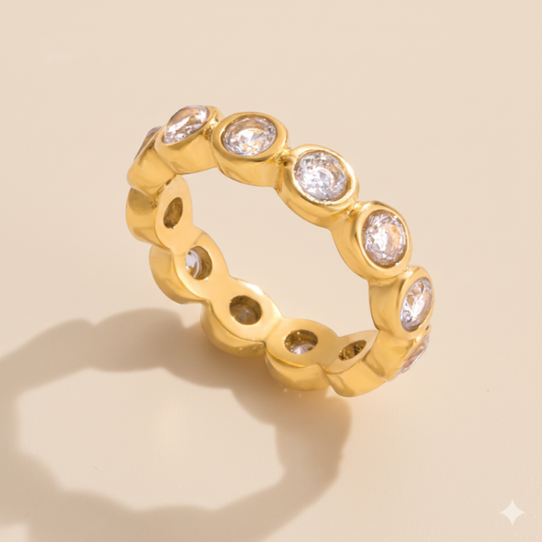 Anillo Piedras Circulares