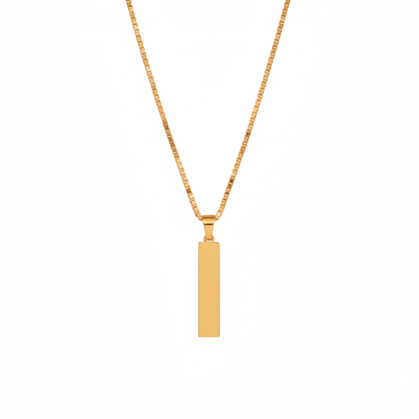 Collar Placa Rectangular Fina para Grabado Laser