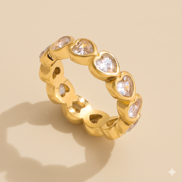 Anillo Piedras Corazones