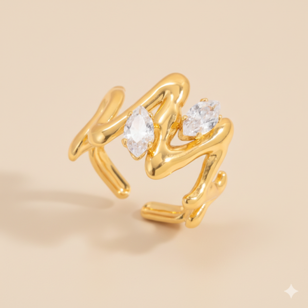 Anillo Abstracto con Diamante