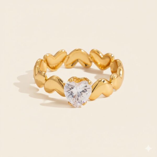 Anillo Banda de Corazones