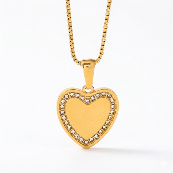 Placa Corazon con Zircones para Grabado Laser