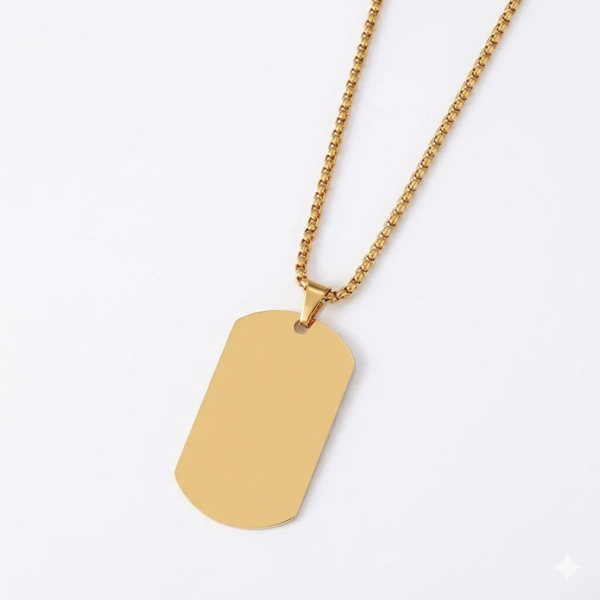 Collar Placa Rectangular Maxi para Grabado Laser