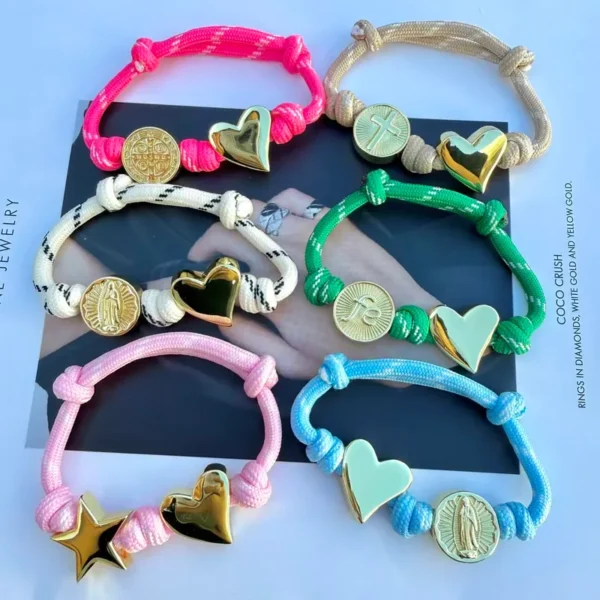 Pulsera Tejida Religiosa Colorida