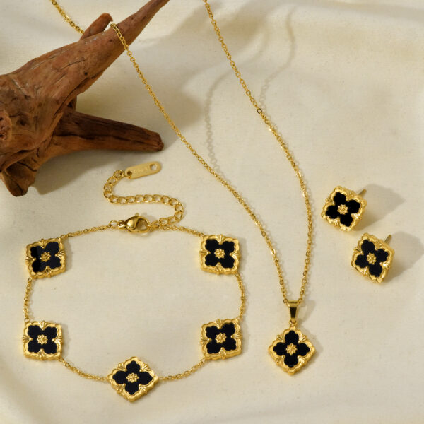 Set Collar+Zarcillos+Pulsera Clover
