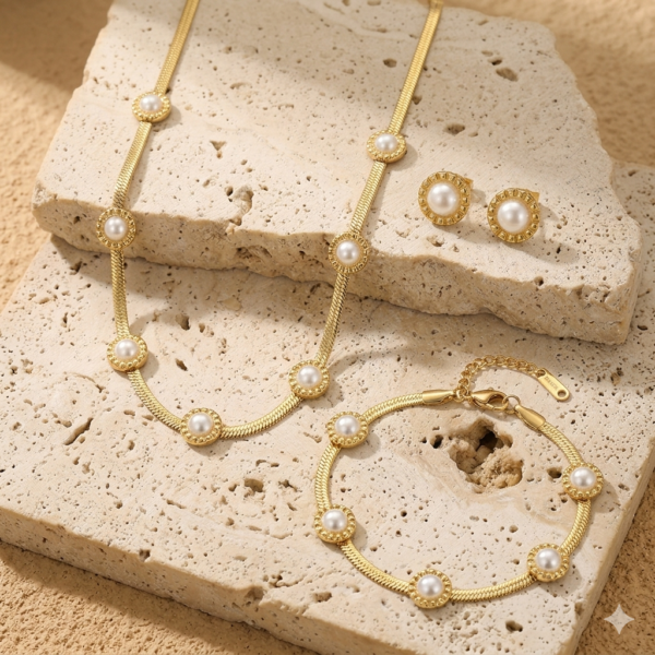 Set Collar+Pulsera+Topitos Mod12