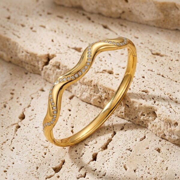 Brazalete Zirconia Ondulada