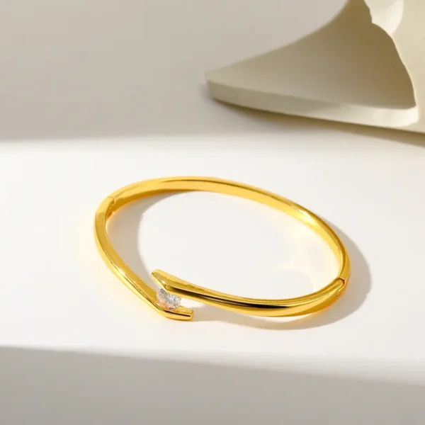 Brazalete Rigido Piedra Solitario