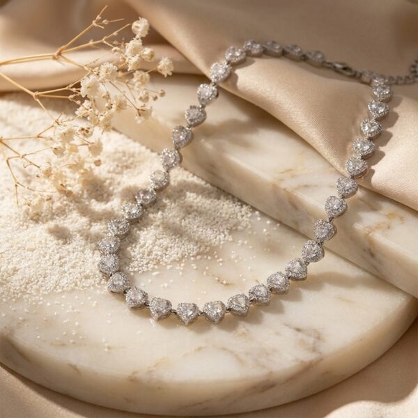 Collar Deluxe Diamantes Corazones