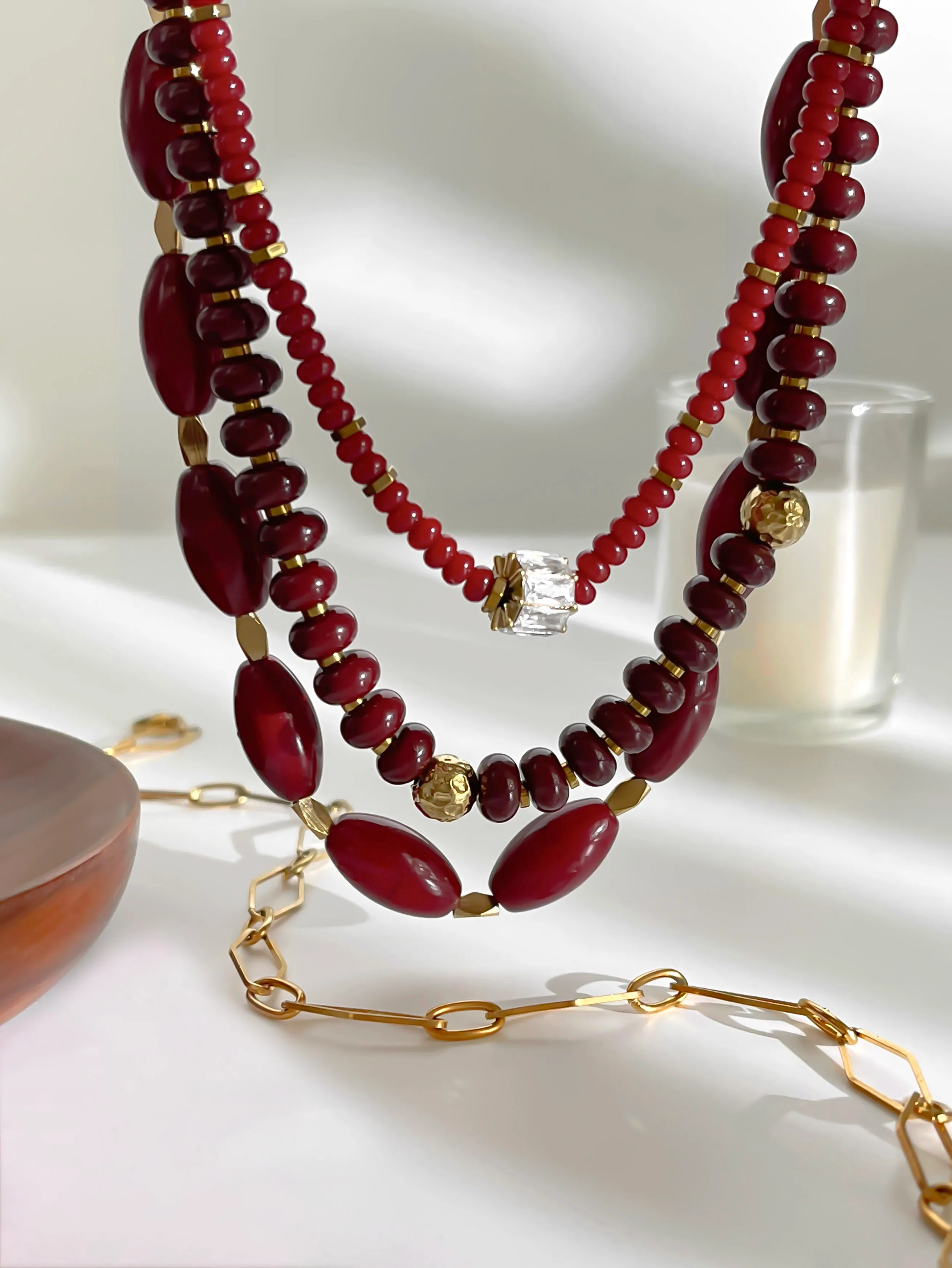 Collar Wine Beads - Imagen 2