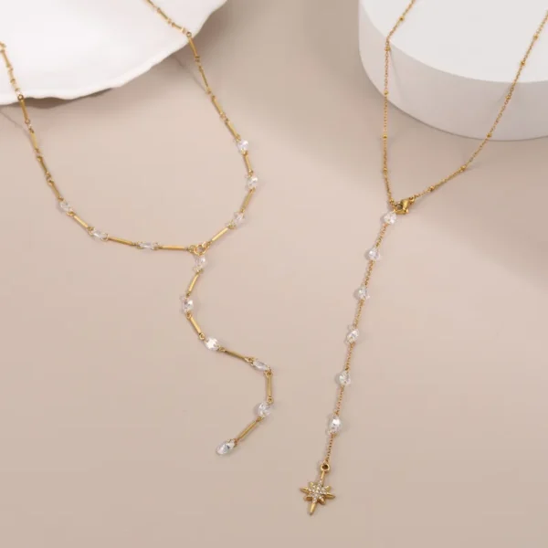 Collar Corbatin de Cristales