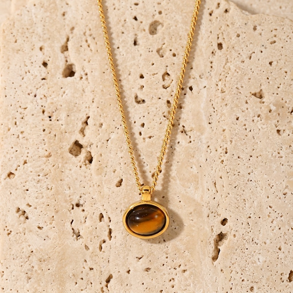 Collar Ojo de Tigre Circular