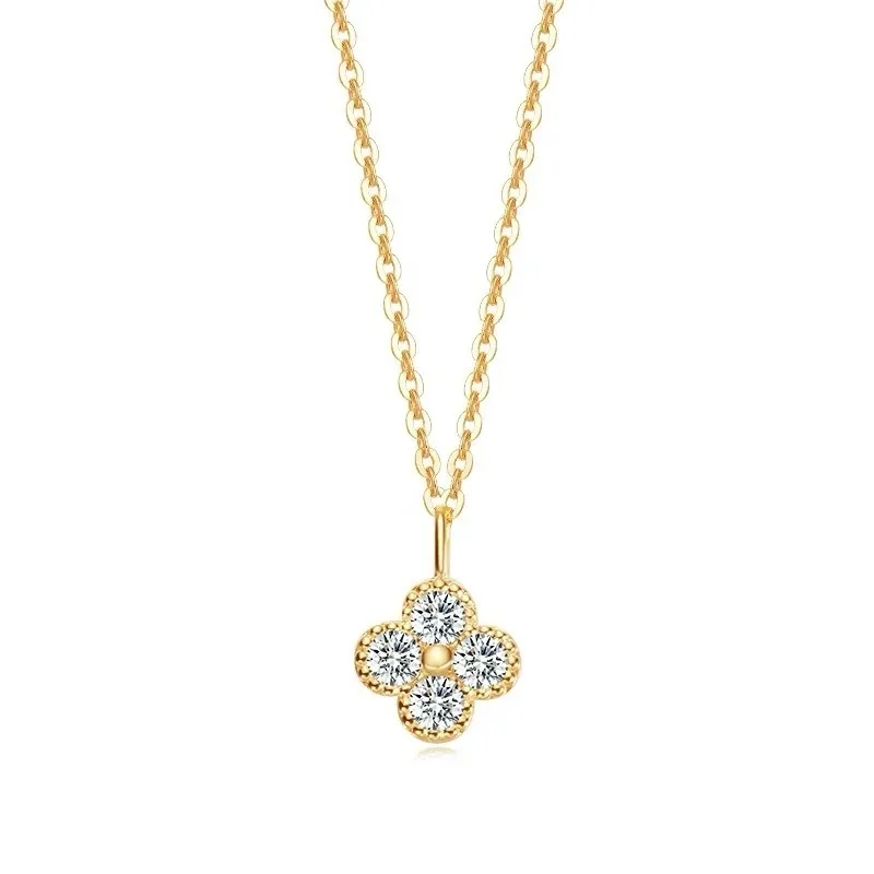 Collar De Cuatro Pétalos Plata 925 - Imagen 3